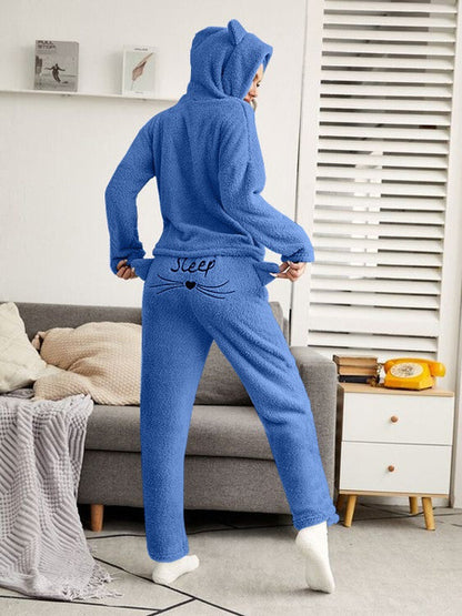 Round Neck Urban Casual Trouser Suit Pullover